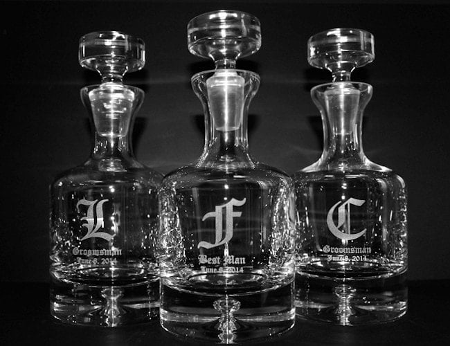 Personalized Groomsmen Decanters w/ Custom Monograms