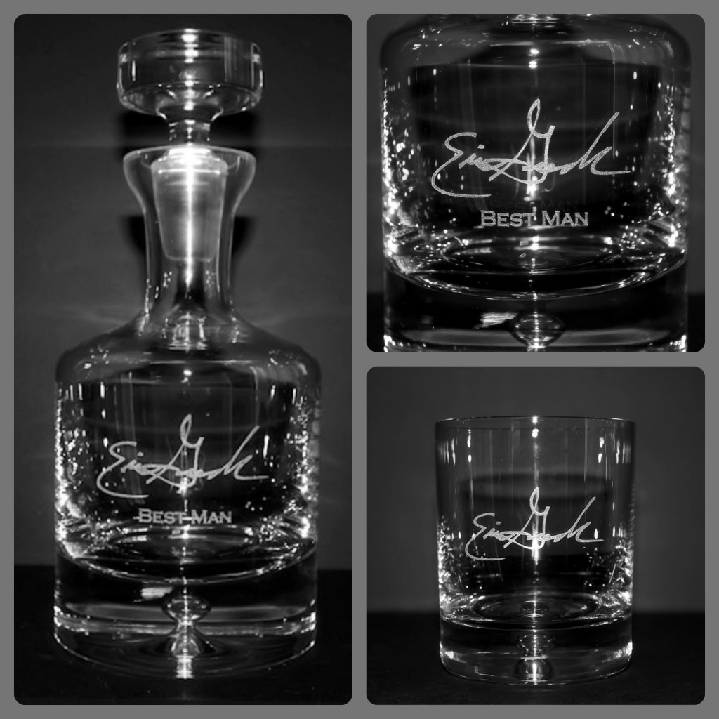 Engraved Best Man Decanter Set w/ Personalized Signature