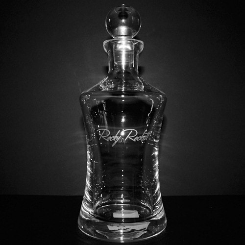 engraved hourglass decanter with custom text