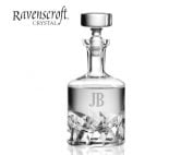 engraved beveled blade whiskey decanter - groomsman gift