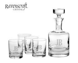 engraved buckingham whiskey decanter set
