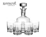 Engraved Taylor Decanter Set with personalized groomsmen initials
