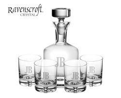 Engraved Taylor Decanter Set with personalized groomsmen initials