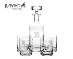 engraved wellington whiskey decanter set