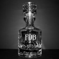 Engraved Beveled Blade Decanter with custom initials