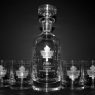 engraved wellington whiskey decanter set with toronto maple leafs logo - groomsmen gift