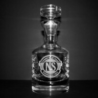 engraved buckingham decanter with birthday logo