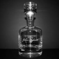 engraved buckingham whiskey decanter with custom text for best man