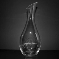 engraved cristoff wine decanter with engraved groomsman signature