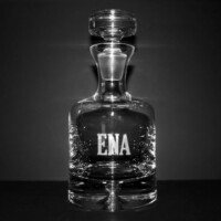 engraved taylor whiskey decanter with triple initials - groomsmen gif