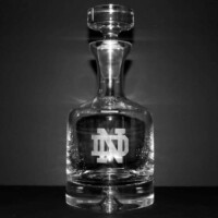 engraved taylor whiksey decanter with ncaa notre dame basketball logo