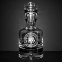 engraved taylor whiskey decanter with potus logo - seal of the president of the usa
