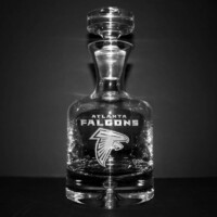 engraved whiskey decanter with Atlanta Falcons logo - Superbowl 51