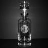 engraved wellington decanter with circular groomsmen initials