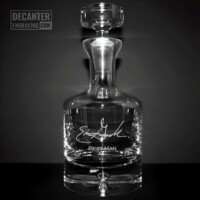 engraved taylor whiskey decanter with personalized best man signature