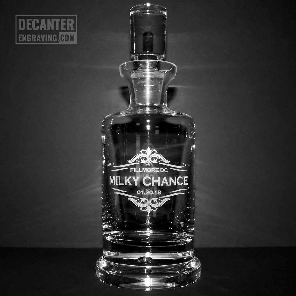 engraved whiskey decanter - milky chance at the fillmore