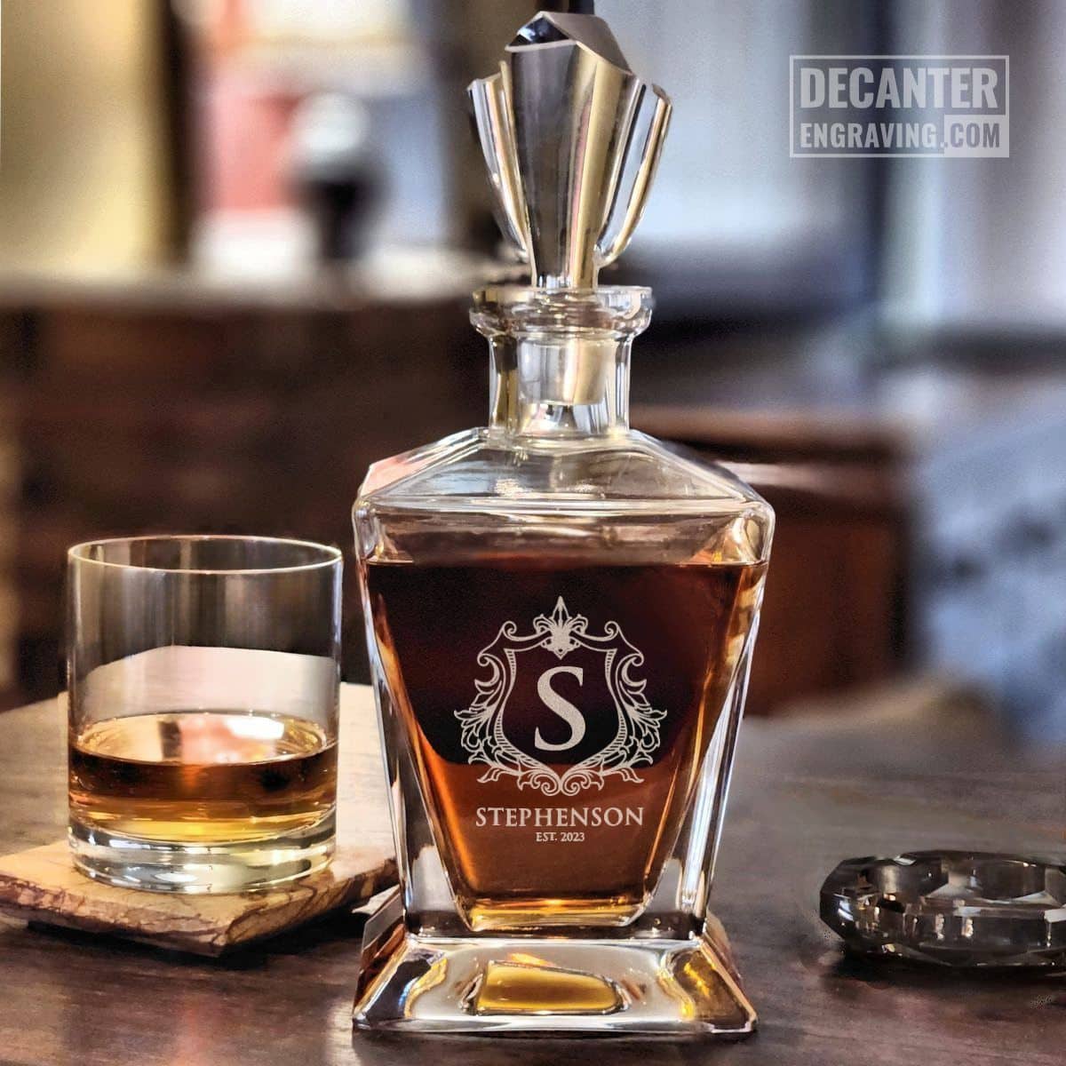 engraved whiskey decanter - bishop with personalized design #3