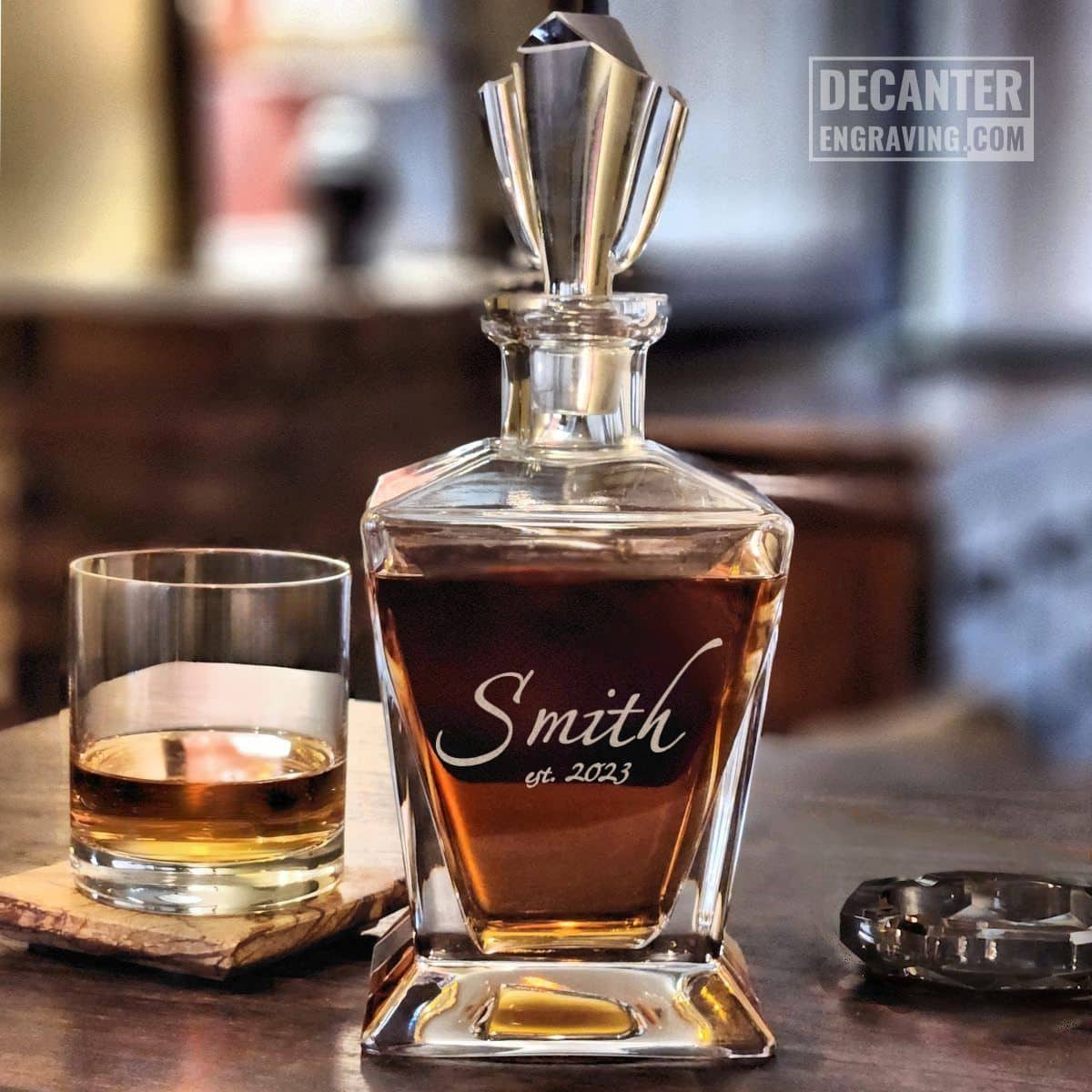 engraved whiskey decanter - bishop with personalized design #9