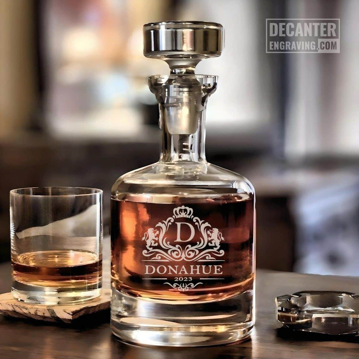 engraved whiskey decanter - buckingham with personalized design #10