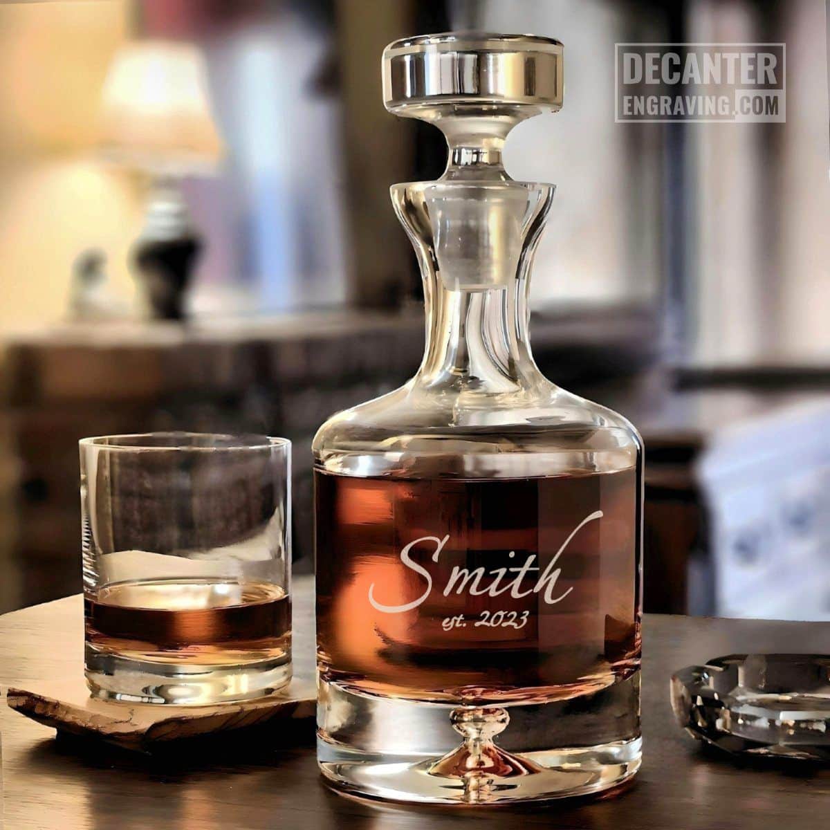 engraved whiskey decanter - taylor with personalized design #9