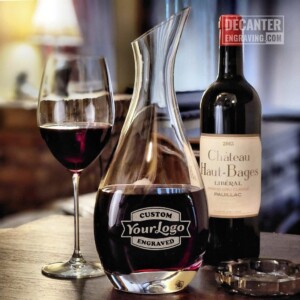 Cristoff Wine Decanter | Custom Logo Engraving 49 Personalized Cristoff lead-free crystal wine decanter featuring custom logo engraving.