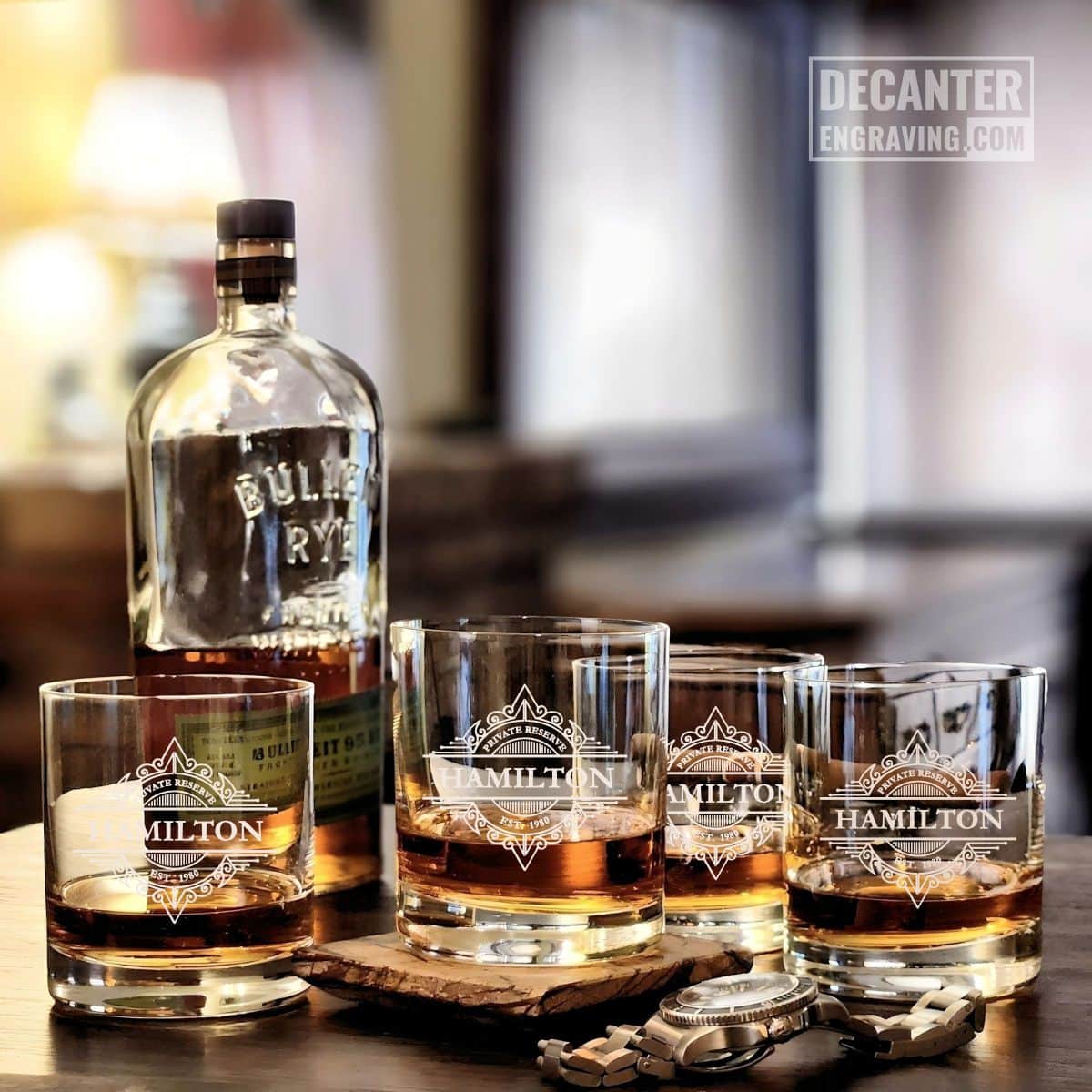 engraved whiskey glasses classic d17 est | DecanterEngraving.com