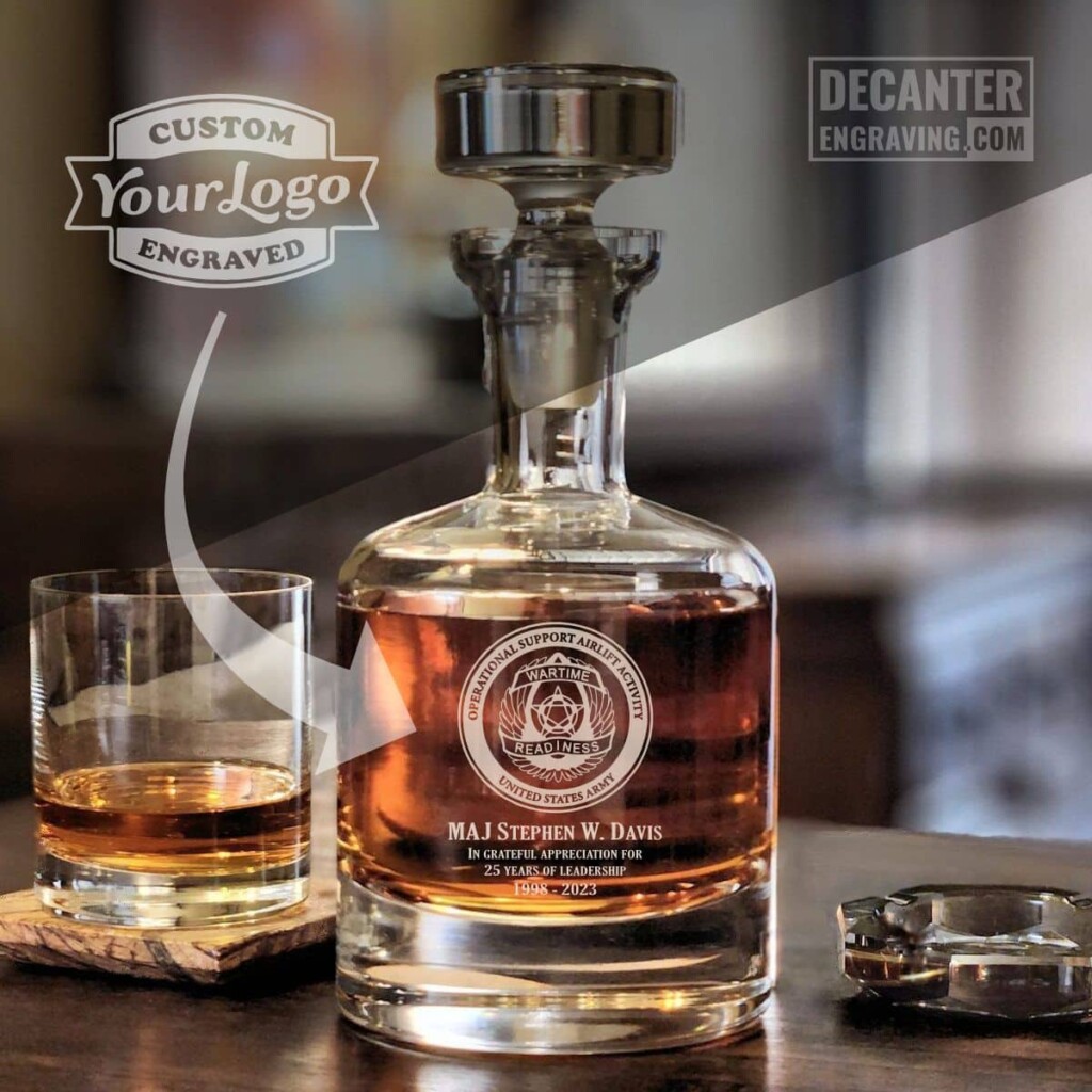 Personalized Retirement Decanter w/ Engraved Company Logo