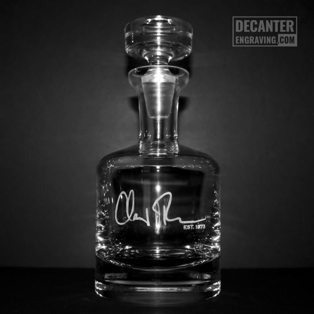 engraved whiskey decanter - buckingham with custom signature for birthday