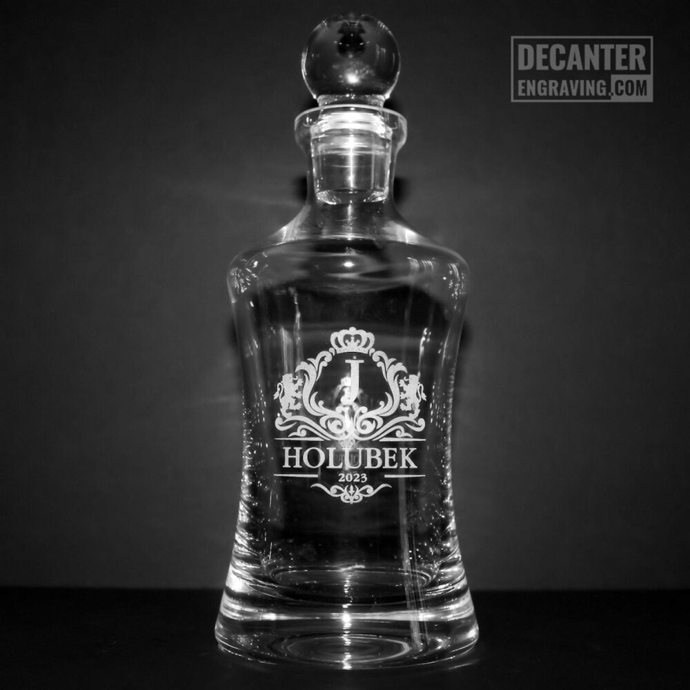 engraved whiskey decanter - hourglass design template - park d10