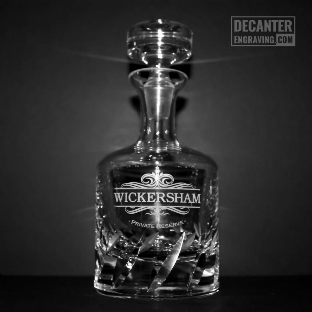 personalized whiskey decanter - beveled blade luxe design