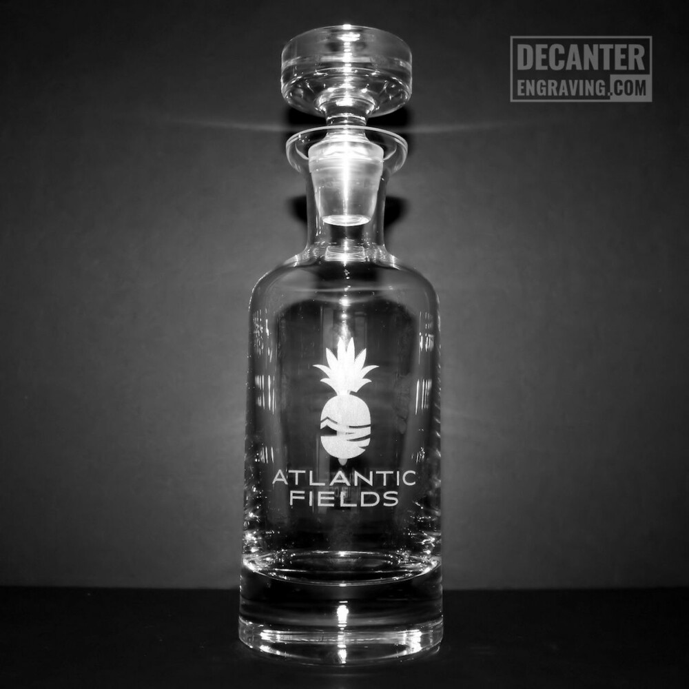 personalized whiskey decanter - wellington with engraved atlantic fields logo