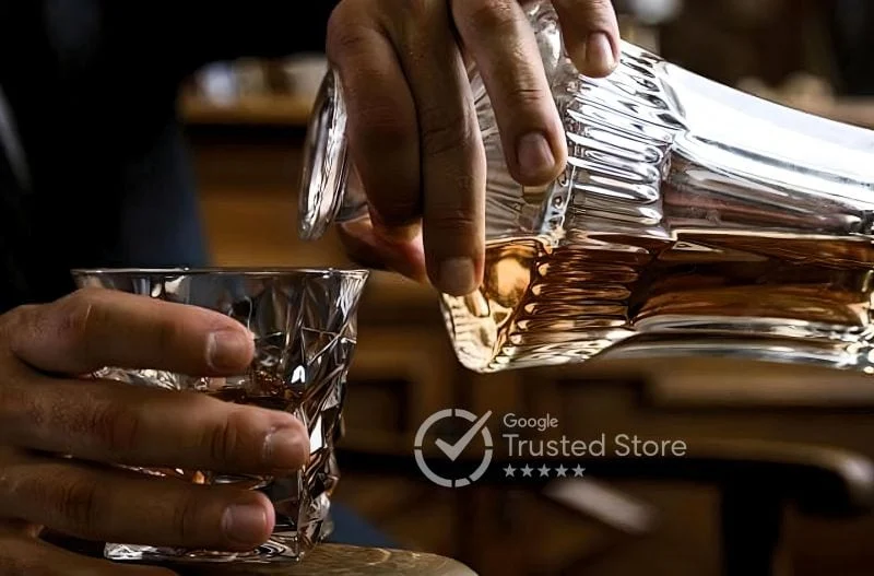 personalized whiskey decanters – main banner mobile personalized whiskey decanters with custom logo engraving.