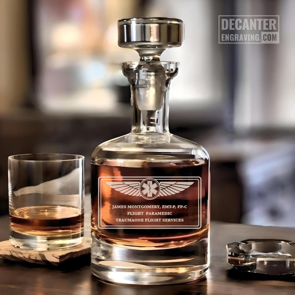 personalized buckingham decanter - wingman's reserve